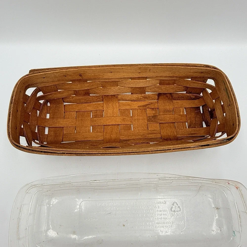 VTG Longaberger Basket Lot 2 Bread Loaf Woven Wood Farmhouse Cottage Decor